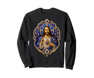 Sacred Jesus Heart Catholic Devotional Icon Art Faith Design Sweatshirt