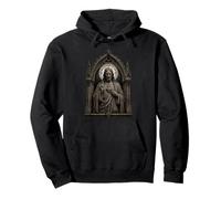 Sacred Jesus Heart Relief Cathedral Icon Devotional Art Pullover Hoodie
