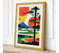 Sacred Landscape with Tiger Canvas Wall Art Print 30x20 Inch