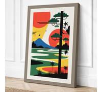 Sacred Landscape with Tiger Canvas Wall Art Print 30x20 Inch
