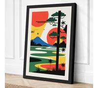 Sacred Landscape with Tiger Canvas Wall Art Print 36x24 Inch