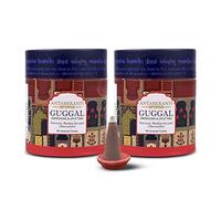 Sacred Life Dry Dhoop GUGGAL Cones | Pack of 2 | Contains- 80 Incense Cones | Burning Time 35 Minutes | Low Smoke Dhoop for Pooja | 100% Organic & Charcoal Free | Aromatherapy | Meditation | Yoga