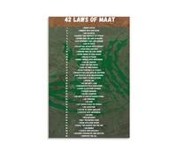 Sacred Maat Laws of Ancient Egypt Educational Poster Canvas Wall Art for Philosophy Enthusiasts Study Room Decor(Unframed,12x18inch(30x45cm))