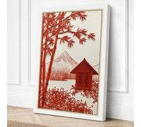Sacred Mountain in Crimson Canvas Wall Art Print 30x20 Inch | Ready to Hang, Gallery Wrapped, Fade-Resistant Inks, Securely Packaged, UK Made