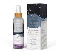 Sacred Nest California White Sage Spray With Crystals 120ml/4oz | Smudge to Cleanse Negative Energy | Natural Room Alternative to Incense Sticks | Moon Charged Mist & Crystals