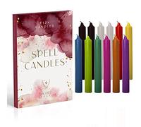 Sacred Nest Magic Spell Candles | Coloured Set of 12 with Guide Book | Perfect Witch Gifts | Small Wicca Candles
