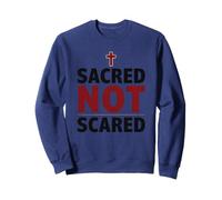 Sacred Not Scared Christian Faith Cross Graphic Sweatshirt