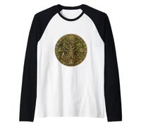 Sacred Oak Tree Druid Celtic Woodland Mythology Raglan Baseball Tee