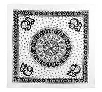 Sacred OM AUM Bandana Bandanna Scarf Chakra Hindu Buddhist 24"x24" - White