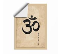 Sacred Om Symbol Japandi Unframed Wall Art Print A1 (84.1×59.4cm), Wall Decor for Living Room, Bedroom, Office & Home, Art Gift