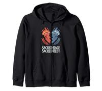 Sacred Rage Sacred Rest Mindfulness Emotional Balance Zip Hoodie