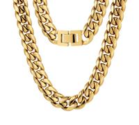 Sacred Remedy 20" Gold Plated Cuban Chain for Men/Women 12mm - Bold, Durable Stainless Steel Hip-Hop Necklace with Box Clasp for All Genders, Tarnish-Proof & Hypoallergenic
