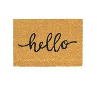 Sacred Remedy Natural Brown Coir Hello Doormat | 60x40cm Non-Slip Entrance Mat. Stylish & Modern Welcome for Indoor/Outdoor, Front Door/Entrances. Durable & Eco-Friendly Housewarming Gift.
