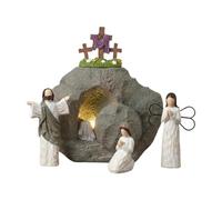 Sacred Resurrection Display - Calvary Stone Arch, Spiritual Base | Easter Scene for Religious Christian Statue Decor Tomb Mantle Spring Office Shelf Home Church Empty Religious He Is Risen Altar