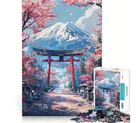 Sacred Sakura Path to Fuji 1000 Piece Jigsaw Puzzles for Adults Teenagers Recall Build Slow Enjoy Exact Cut Art Collectible (38x52cm)