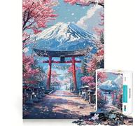Sacred Sakura Path to Fuji Jigsaw Puzzles for Adults1000 Pieces Mind Skill Toy Quiet Hobby Design Assembly (38x26cm)