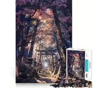 Sacred Sakura Shrine Path 1000 Piece Jigsaw Puzzles for Adults Teenagers Recall Build Slow Enjoy Exact Cut Art Collectible (38x26cm)
