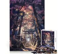 Sacred Sakura Shrine Path 1000 Pieces Jigsaw Puzzles for Adults Fine Logic Toy Leisure Time Neat Edge Art Collectible (38x52cm)