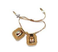 Sacred Scapular Bracelet Handmade Crystal Bead Stone Wristband of Sacred Heart of Jesus, Holy Virgin of Carmen, St. Michael Archangel. 2,5cm x 3cm by Zaraleas, 1 inch x 0.98, Leather, no gemstone