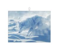sacred snow wolf Dish Drying Mat for Kitchen Counter-Absorbent, Non-Slip, Reversible Kitchenware with Prints