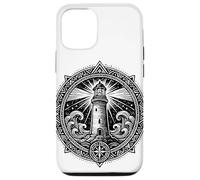 Sacred Spiritual Lighthouse Tattoo Style Mystical Mandala Case for iPhone 12/12 Pro