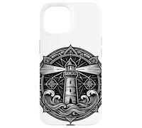 Sacred Spiritual Lighthouse Tattoo Style Mystical Mandala Case for iPhone 15
