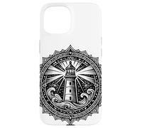 Sacred Spiritual Lighthouse Tattoo Style Mystical Mandala Case for iPhone 15
