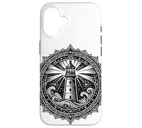 Sacred Spiritual Lighthouse Tattoo Style Mystical Mandala Case for iPhone 16