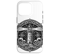 Sacred Spiritual Lighthouse Tattoo Style Mystical Mandala Case for iPhone 16 Pro