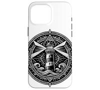 Sacred Spiritual Lighthouse Tattoo Style Mystical Mandala Case for iPhone 16 Pro Max
