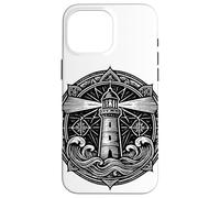 Sacred Spiritual Lighthouse Tattoo Style Mystical Mandala Case for iPhone 16 Pro Max