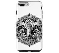 Sacred Spiritual Lighthouse Tattoo Style Mystical Mandala Case for iPhone 7 Plus/8 Plus