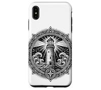 Sacred Spiritual Lighthouse Tattoo Style Mystical Mandala Case for iPhone XS Max