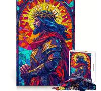 Sacred Stained Glass 1000 Piece Jigsaw Puzzle for Adults Memory Gain Gentle Leisure Design Assembly Art Collection Piece (50x75cm)