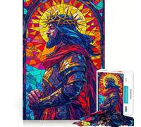 Sacred Stained Glass 1000 Piece Jigsaw Puzzle for Adults Memory Gain Gentle Leisure Design Assembly Art Collection Piece (50x75cm)