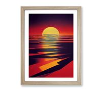Sacred Sunset View Framed Print | A4 Oak Framed Wall Art | Ready to Hang | Modern Landscape Picture | Living Room Bedroom Lounge Office