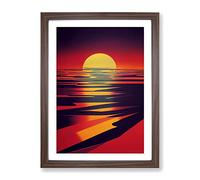 Sacred Sunset View Framed Print | A4 Walnut Framed Wall Art | Ready to Hang | Modern Landscape Picture | Living Room Bedroom Lounge Office