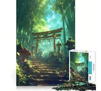 Sacred Temple in The Bamboo Forest Jigsaw Puzzle for Teenagers 1000 Pieces Boost Memory Relaxing Fun Premium Cut Stylish Gift (38x26cm)