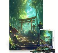 Sacred Temple in The Bamboo Forest Jigsaw Puzzles 1000 Pieces for Adults Memory Gain Anxiety Relief Design Assembly Artistic Gift (38x52cm)