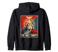 Sacred THE HOLY TRINITY Christian Faith Image Zip Hoodie