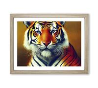 Sacred Tiger H1022 Framed Print for Living Room Bedroom Home Office Décor, Wall Art Picture Ready to Hang, Oak A3 Frame (46 x 34 cm)