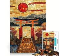 Sacred Torri Path Mosaic Jigsaw Puzzles 1000 Piece for Teenagers Pure Logic Toy Gentle Relax Clean Cut Fine Art Piece (38x52cm)
