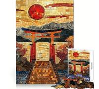 Sacred Torri Path Mosaic Jigsaw Puzzles 1000 Piece for Teenagers Pure Logic Toy Gentle Relax Clean Cut Fine Art Piece (38x52cm)