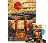 Sacred Torri Path Mosaic Jigsaw Puzzles for Teenagers 1000 Piece Boost Memory Serene Time Premium Cut Birthday Gift (50x75cm)
