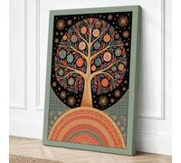 Sacred Tree Garden Botanical Canvas Wall Art Print 36x24 Inch (91 x 61 cm)
