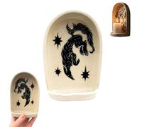 Sacred Wall Niche Collection - Handmade Ceramic Altar with Candle Holder & Jewelry Tray, Decorative Shelf for Meditation Display & Valentine's Day Gift (B)
