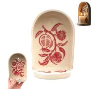 Sacred Wall Niche Collection - Handmade Ceramic Altar with Candle Holder & Jewelry Tray, Decorative Shelf for Meditation Display & Valentine's Day Gift (A)
