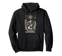 Sacred Wanderer Mountain Compass Cosmic Nature Art Pullover Hoodie
