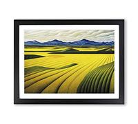 Sacred Wheat Field Framed Print | A2 Black Framed Wall Art | Ready to Hang | Modern Nature Picture | Living Room Bedroom Lounge Office