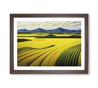 Sacred Wheat Field Framed Print | A2 Walnut Framed Wall Art | Ready to Hang | Modern Nature Picture | Living Room Bedroom Lounge Office